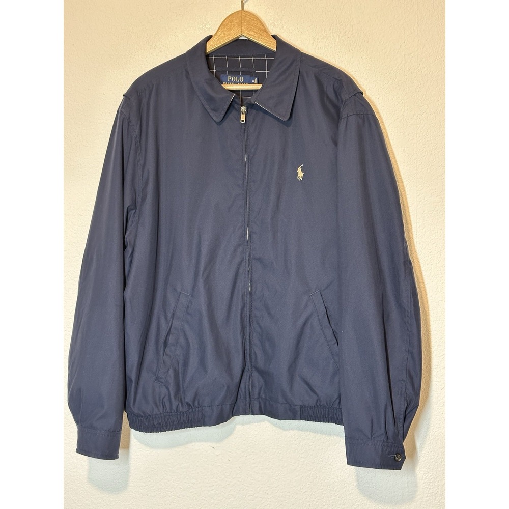 Polo Ralph Lauren Mens Harrington Jacket Sz XLNavy Blue‎ Zip-Up Windbreaker